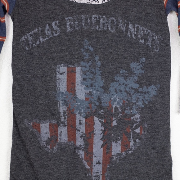 We The Free Texas Bluebonnets Lace Tee Size Small - Picture 3 of 5